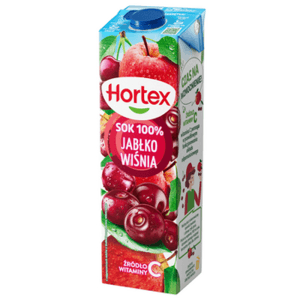 Sok 100% Hortex jabłko wiśnia 1L